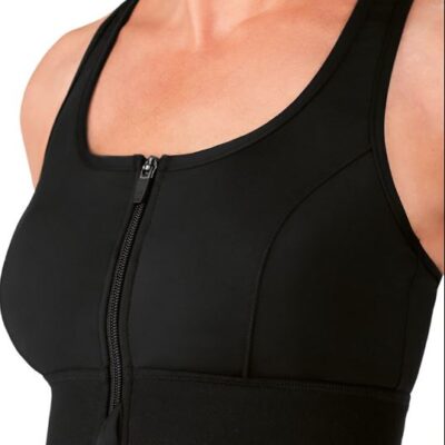 zipper front sports bra