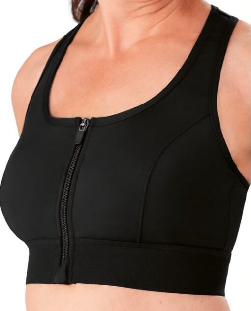 zipper front sports bra